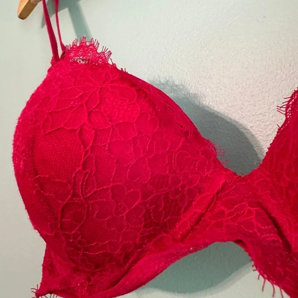 Red lace gilly hicks lightly lined demi bra